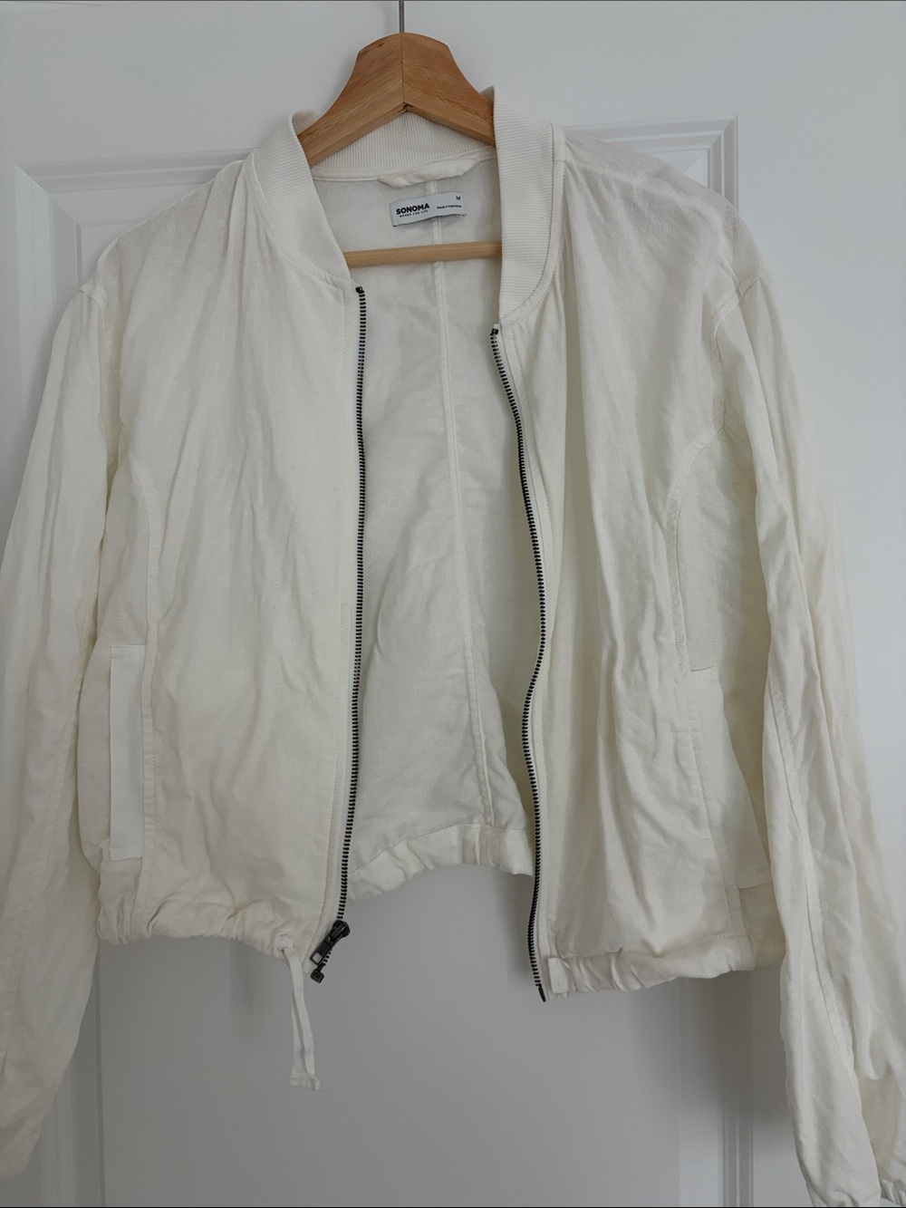 Kohl's White Women's Cropped Bomber Jacket